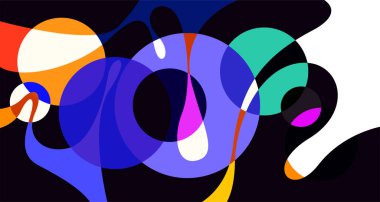 Soyut sıvı şekil. Sıvı geometrik tasarım. Geometrik çizgiler, noktalar, batik Endonezya desenli izole eğimli dalgalar. Vektör illüstrasyon tasarımı.