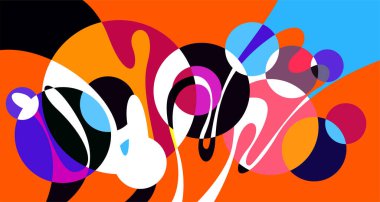 Soyut sıvı şekil. Sıvı geometrik tasarım. Geometrik çizgiler, noktalar, batik Endonezya desenli izole eğimli dalgalar. Vektör illüstrasyon tasarımı.