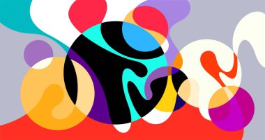 Vektör renkli soyut psikedelik sıvı ve sıvı arkaplan deseni