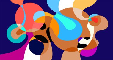 Vektör renkli soyut psikedelik sıvı ve sıvı arkaplan deseni