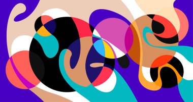 Vektör renkli soyut psikedelik sıvı ve sıvı arkaplan deseni