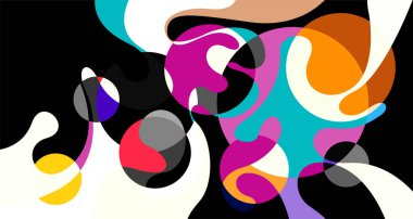 Vektör renkli soyut psikedelik sıvı ve sıvı arkaplan deseni