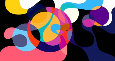 Vektör renkli soyut psikedelik sıvı ve sıvı arkaplan deseni