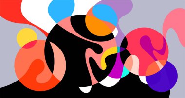 Vektör renkli soyut psikedelik sıvı ve sıvı arkaplan deseni