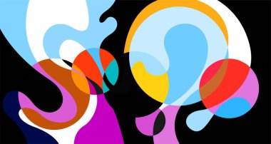 Vektör renkli soyut psikedelik sıvı ve sıvı arkaplan deseni