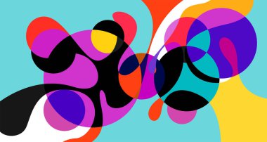 Vektör renkli soyut psikedelik sıvı ve sıvı arkaplan deseni