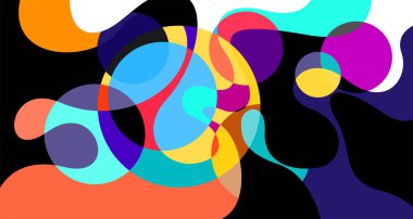 Vektör renkli soyut psikedelik sıvı ve sıvı arkaplan deseni