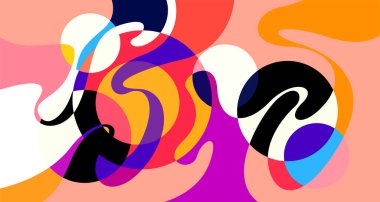 Vektör renkli soyut psikedelik sıvı ve sıvı arkaplan deseni