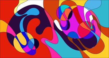 Vektör renkli soyut psikedelik sıvı ve akışkan arka plan tasarımı