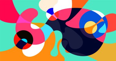 Vektör renkli soyut psikedelik sıvı ve akışkan arka plan tasarımı