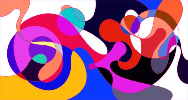 Vektör renkli soyut psikedelik sıvı ve akışkan arka plan tasarımı