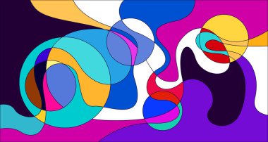 Vektör renkli soyut psikedelik sıvı ve akışkan arka plan tasarımı