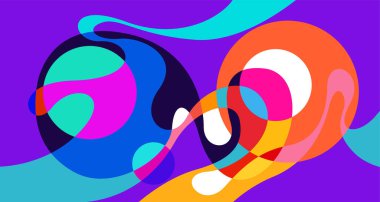 Vektör renkli soyut psikedelik sıvı ve akışkan arka plan tasarımı