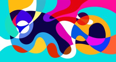 Vektör renkli soyut psikedelik sıvı ve akışkan arka plan tasarımı