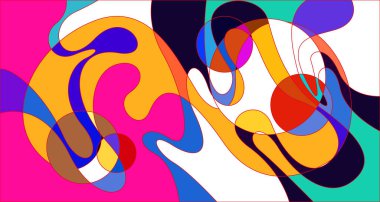 Vektör renkli soyut psikedelik sıvı ve akışkan arka plan tasarımı