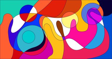 Vektör renkli soyut psikedelik sıvı ve akışkan arka plan tasarımı