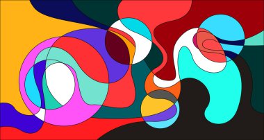 Vektör renkli soyut psikedelik sıvı ve akışkan arka plan tasarımı