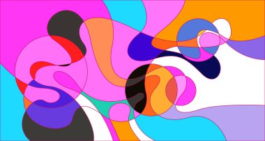 Vektör renkli soyut psikedelik sıvı ve akışkan arka plan tasarımı