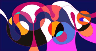 Vektör renkli soyut psikedelik sıvı ve akışkan arka plan tasarımı