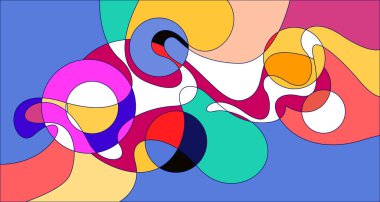 Vektör renkli soyut psikedelik sıvı ve akışkan arka plan tasarımı