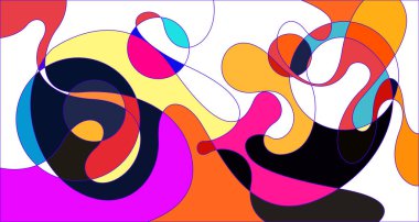 Vektör renkli soyut psikedelik sıvı ve akışkan arka plan tasarımı