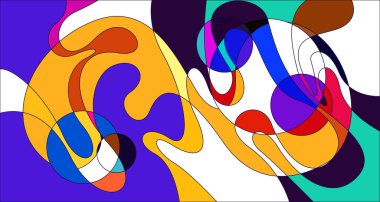 Vektör renkli soyut psikedelik sıvı ve akışkan arka plan tasarımı