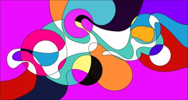 Vektör renkli soyut psikedelik sıvı ve akışkan arka plan tasarımı