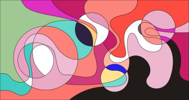 Vektör renkli soyut psikedelik sıvı ve akışkan arka plan tasarımı