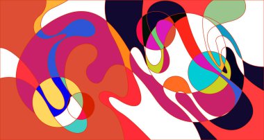 Vektör renkli soyut psikedelik sıvı ve akışkan arka plan tasarımı