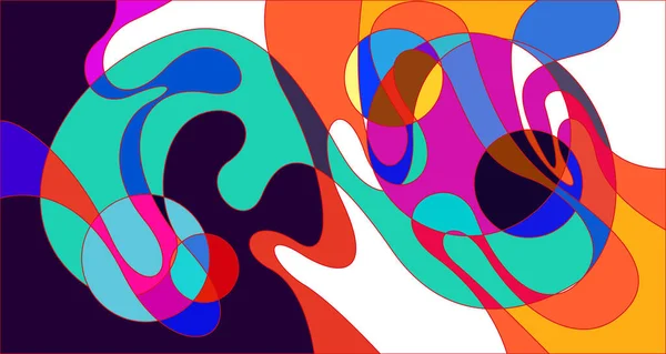 ベクトルカラフルな抽象的なサイケデリック液体と流体の背景パターンデザイン — ストックベクタ