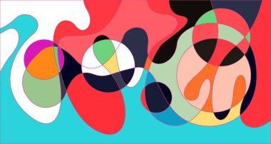 Vektör renkli soyut psikedelik sıvı ve akışkan arka plan tasarımı