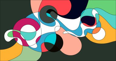 Vektör renkli soyut psikedelik sıvı ve akışkan arka plan tasarımı