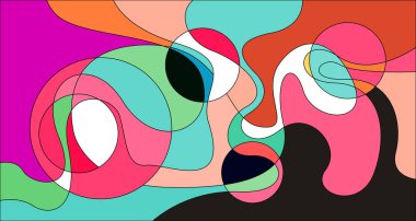 Vektör renkli soyut psikedelik sıvı ve akışkan arka plan tasarımı