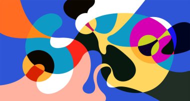 Vektör renkli soyut psikedelik sıvı ve akışkan arka plan tasarımı