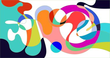 Vektör renkli soyut psikedelik sıvı ve akışkan arka plan tasarımı