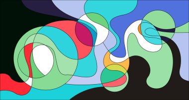 Vektör renkli soyut psikedelik sıvı ve akışkan arka plan tasarımı