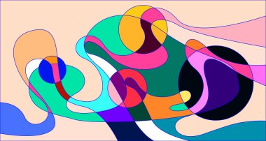 Vektör renkli soyut psikedelik sıvı ve akışkan arka plan tasarımı