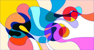 Vektör renkli soyut psikedelik sıvı ve akışkan arka plan tasarımı