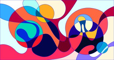 Vektör renkli soyut psikedelik sıvı ve akışkan arka plan tasarımı