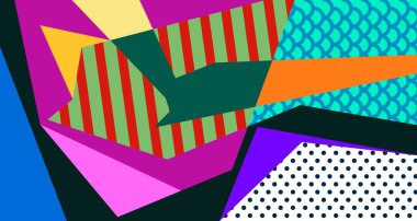 Soyut sıvı şekil. Dinamik ve geometrik tasarım. Geometrik çizgiler, noktalar, batik Endonezya desenli izole eğimli dalgalar. Vektör illüstrasyon tasarımı