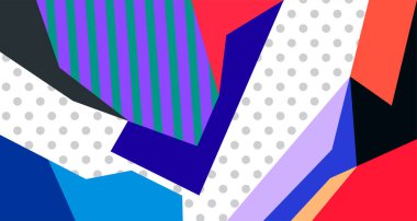 Soyut sıvı şekil. Dinamik ve geometrik tasarım. Geometrik çizgiler, noktalar, batik Endonezya desenli izole eğimli dalgalar. Vektör illüstrasyon tasarımı