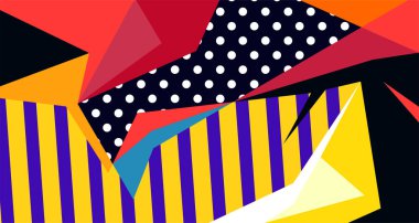 Soyut sıvı şekil. Dinamik ve geometrik tasarım. Geometrik çizgiler, noktalar, batik Endonezya desenli izole eğimli dalgalar. Vektör illüstrasyon tasarımı