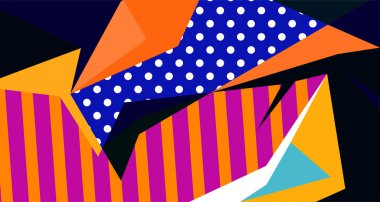 Soyut sıvı şekil. Dinamik ve geometrik tasarım. Geometrik çizgiler, noktalar, batik Endonezya desenli izole eğimli dalgalar. Vektör illüstrasyon tasarımı