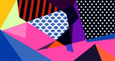 Soyut sıvı şekil. Dinamik ve geometrik tasarım. Geometrik çizgiler, noktalar, batik Endonezya desenli izole eğimli dalgalar. Vektör illüstrasyon tasarımı