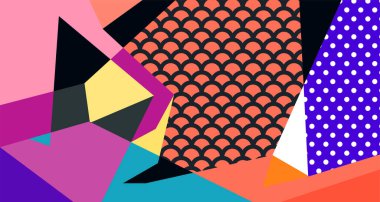 Soyut sıvı şekil. Dinamik ve geometrik tasarım. Geometrik çizgiler, noktalar, batik Endonezya desenli izole eğimli dalgalar. Vektör illüstrasyon tasarımı