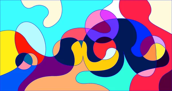Vector Kleurrijke Abstracte Psychedelische Vloeistof Vloeistof Achtergrond Patroon Ontwerp — Stockvector