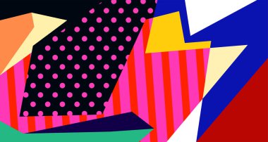 Soyut sıvı şekil. Dinamik ve geometrik tasarım. Geometrik çizgiler, noktalar, batik Endonezya desenli izole eğimli dalgalar. Vektör illüstrasyon tasarımı