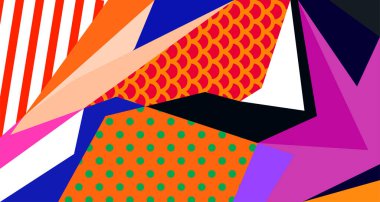 Soyut sıvı şekil. Dinamik ve geometrik tasarım. Geometrik çizgiler, noktalar, batik Endonezya desenli izole eğimli dalgalar. Vektör illüstrasyon tasarımı