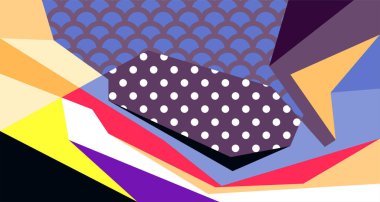 Soyut sıvı şekil. Dinamik ve geometrik tasarım. Geometrik çizgiler, noktalar, batik Endonezya desenli izole eğimli dalgalar. Vektör illüstrasyon tasarımı