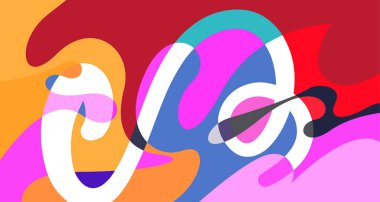 Vektör renkli soyut psikedelik sıvı ve akışkan arka plan tasarımı